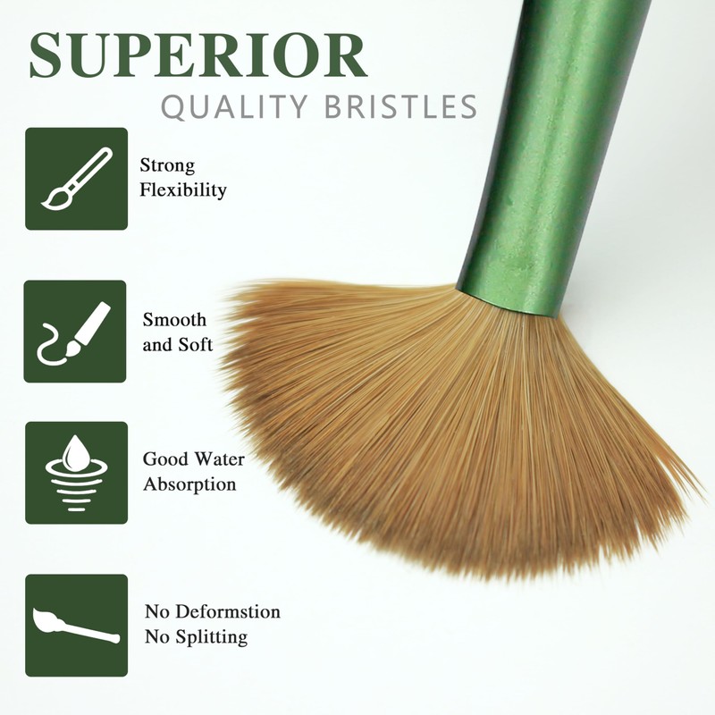 100% Kolinsky Hair Acrylic Nail Brush, Flat Shape with Cap,