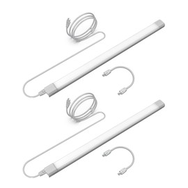 Snyloe 24" 2Pack Plug-in LED Under Cabinet Lights, 12.5W 1000LM 3000K, Dimmable Kitchen Lighting, Easy Install with 5FT Power Cord and 12" Linking Cord, Connect Up to 15 Units, YT-4101-24-2