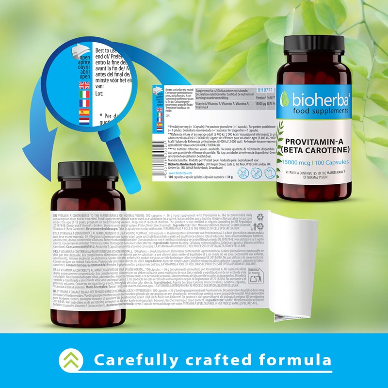 Beta-Carotene 300 Capsules 15000 mcg - High-Potency Provitamin A for