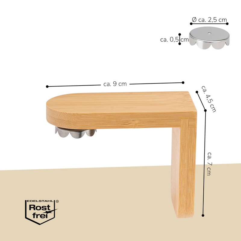 bremermann Bamboo Magnetic Soap Holder - Free Hanging Soap Through