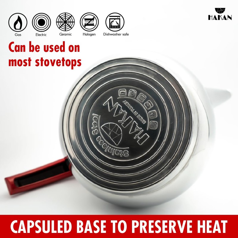 Hakan Stainless Steel 2 L, 67 Oz, Mini Double Bondy