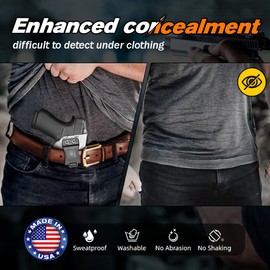 Amberide Taurus G3 IWB Holster,Kydex-Boltaron Inside Waistband Fit Taurus G3 Full-Size 9mm/.40 Pistol,Low-Print Slim Design,Smooth Quick-Draw Retention,Full Trigger Coverage,0–30° Cant Adjustment