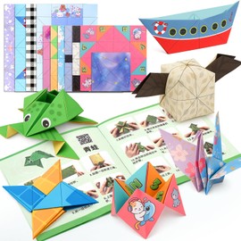 Palksky Origami Kit with 12-Style 3D Classic, 37 Sheets Origami Peper for Kids Age 6-12, Best Pre K Graduation Gift for Kids