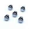 Arcity 5 Pcs 24mm Arcade Push Buttons Round Chrome Plated