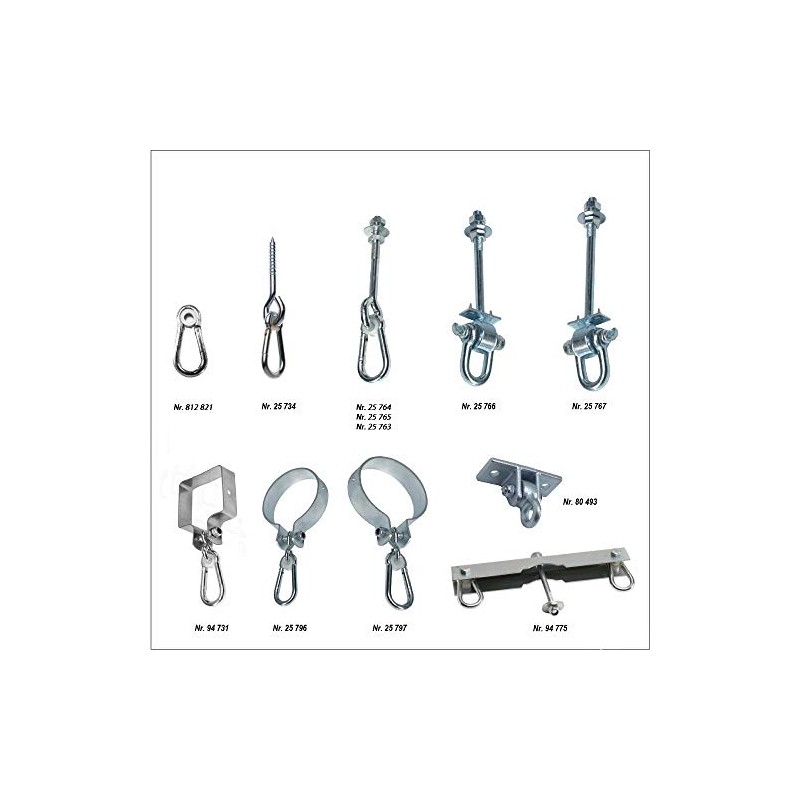 GK Set of 2 Swing Hooks Safety with D-Lock M12