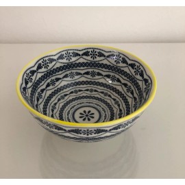 CUCINA TAVOLO Fine Porcelain Blue, White, Yellow Rice or Dessert Bowls