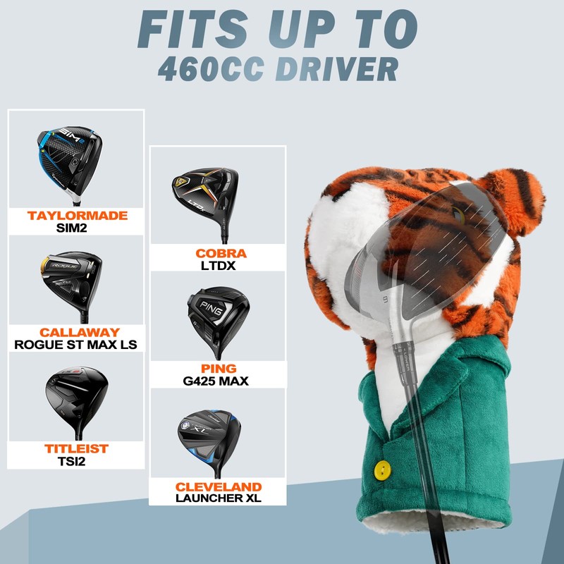 BIG TEETH Golf Novelty Driver Woods Head Cover Club Headcover