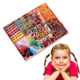 Hair Rubber Hair Accessories, 750 Piece Set, Cute, Large Capacity, Hair Clips, Hair Pins, Bangs Clips, Kids, Girls, Hair Clips, Hair Clips, Colorful, Stylish, Hair Ornaments, Entrance to Kindergarten,
