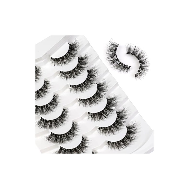 3D False Eyelashes, Cat Eye, Wispy, Natural Short False Eyelashes,