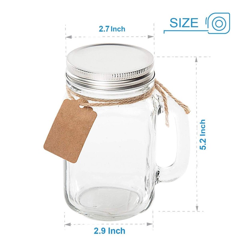 Maredash 8 Pack Mason Jars With Handle Lids with Chalkboard
