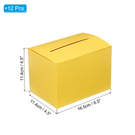 PATIKIL Cardboard Suggestion Box 12 Pcs 6.5 x 4.5 x 4.5" Ball Ballot Box with Removable Header Board Suggestion Collecting Chip Donation Vote Yellow