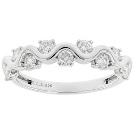 JTV Classic Moissanite Platineve Band Ring .54ctw DEW for Women (9)