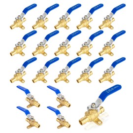 (Pack of 20) Seelink 1/2 Inch PEX-A Expansion Drop Ear Ball Valve, Brass Shut Off Valve for Pex-A Pipe Connection, ASTM F1960, Blue