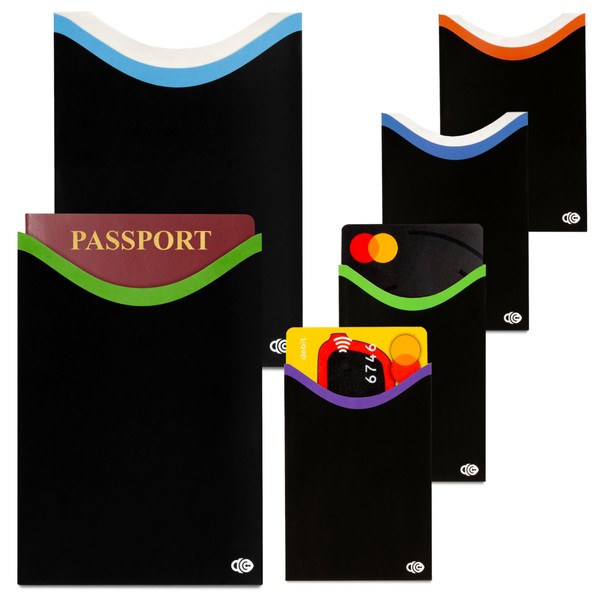 RFID Blocking Sleeves (10 Credit Card Holders & 2 Passport