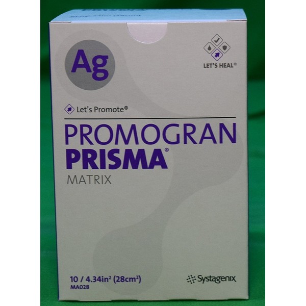 Box 10 Wound Care Dressings Systagenix Promogran Prisma Ag #MA028 - Matrix Dressing with Silver
