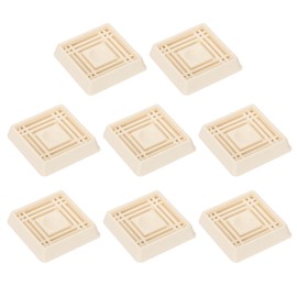 PATIKIL 1.5x1.5" Furniture Coasters, 8 Pcs Caster Cups Furniture Cups Rubber Non-Slip Square Feet Anti-Slip Stopper Pad Protector Sliding for Hardwood Floors Carpet Chair Table, White
