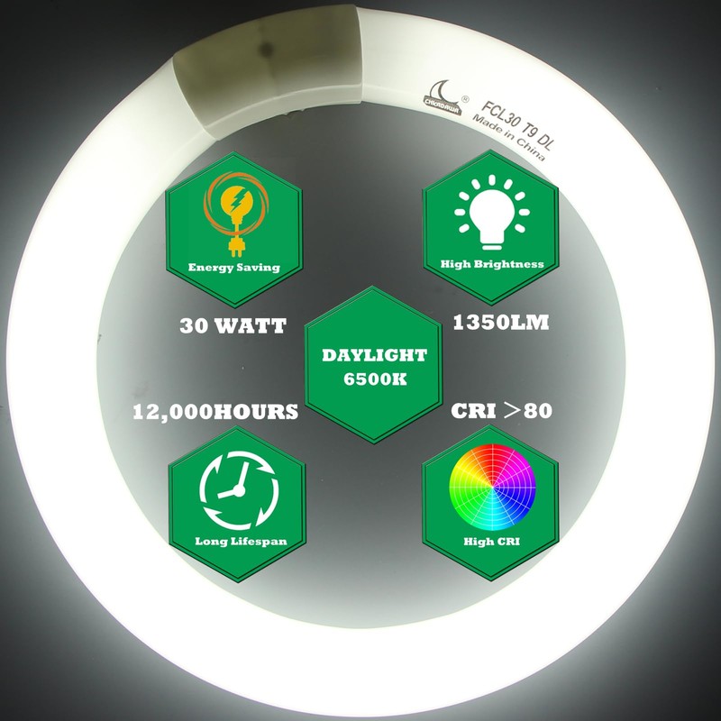 CHKADAWA FC9T9 9 inch Circline Light Bulbs T9 30W, FCL30