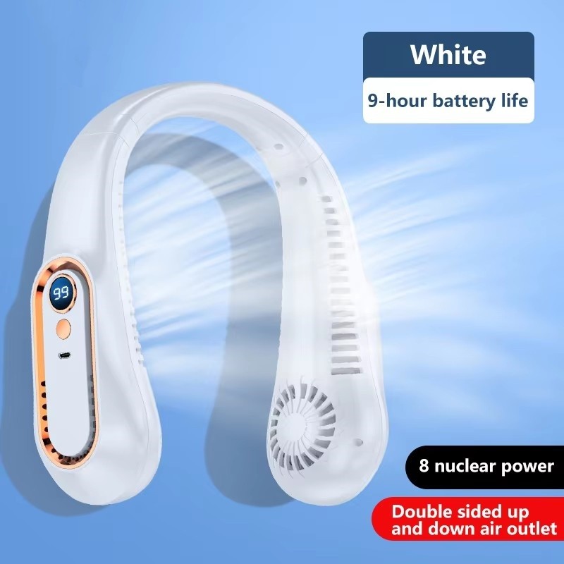 Bladeless Neck Fan for Hands-Free Cooling – 5-Speed USB Rechargeable