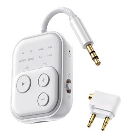 Bluetooth 5.4 Transmitter Adapter,2-in-1 Bluetooth Transmitter Receiver with aptX Low Latency,2025