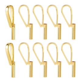 SUPERFINDINGS 10Pcs Vertical Pin to Pendant Brooch Pendant Converters Golden Alloy Brooch Pin to Necklace Keychain Converters Tube Design with Bail Convert for Necklace Keychain Hair Rope