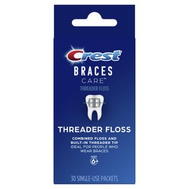 Crest Braces Care by Threader Floss, (30) Single-Use Packets