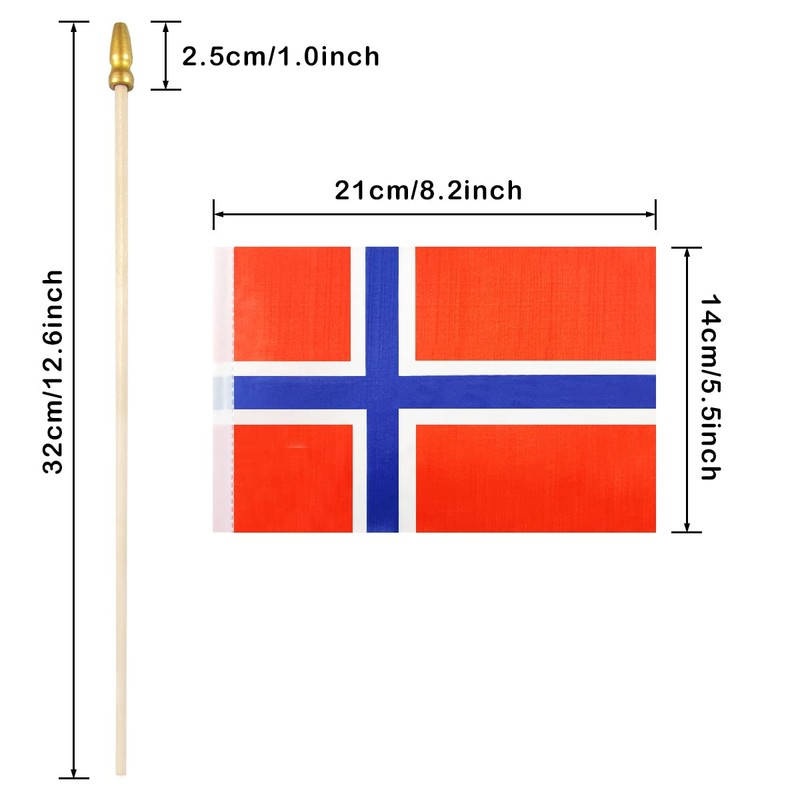 Newperlite Norway Stick Flag Norwegian Small Mini Hand Held Flags