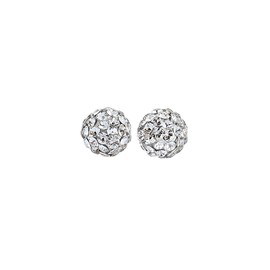 Elli Women's Stud Earrings Ball Elegant with Crystals in 925 Sterling Silver, Silver, Crystal