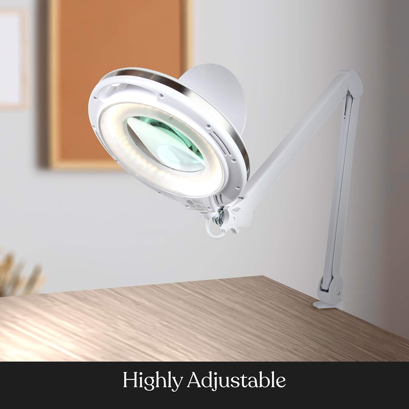 Brightech LightView Pro Magnifying Desk Lamp, 2.25x Light Magnifier with