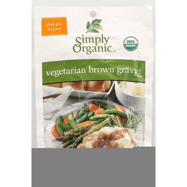 Simply Organic Vegetarian Brown Gravy, Seasoning Mix, Certified Organic, 1-Ounce Packets (Pack of 12) ( Value Bulk Multi-pack)