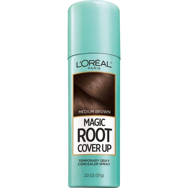 L'Oreal Paris Magic Root Cover Up Gray Concealer Spray, Medium Brown, 2 Oz(Packaging May Vary)