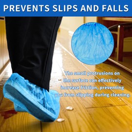 Shoe Covers, 100 Pack (50 Pairs) Non-Slip Disposable Boot Covers for Indoors, Thick Shoe Cover for Men and Women Fits Most Shoes, Blue