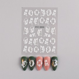 5D Embossed Flower Nail Art Stickers,Self-Adhesive Flowers Nail Decals,Colorful Floral Nail Art, Rose Butterfly Stickers for Nail Art,for Women Manicure Decoration (Flower 7)