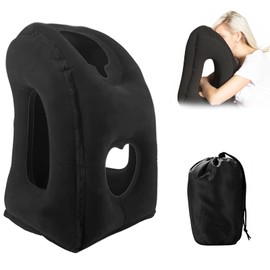 MetalNuts Inflatable-Airplane-Sleeping Travel Pillow Support Headrest - Portable Inflatable Neck Pillow for Travel,for Sleeping on Plane, Train, Home, and Office | Travel Essentials