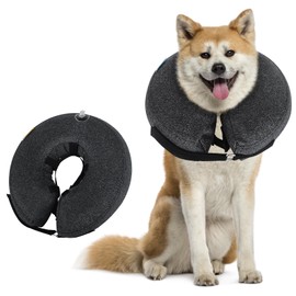 Inflatable Collar for Dogs and Cats, Protective Collar Dog with Adjustable Velcro Fastening, Dog Collar, Leak Protection for Recovery After Surgery or Wounds, Dog Leak Protection (L)