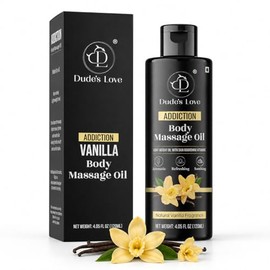 Dude's Love Orgánico - Aceite De Masaje Corporal Comestible De Vainilla - Sin Manchas Y Antipegajoso | Con Aceite De Coco Fraccionado, Aceite De Vainilla Y Jazmín, Noche De Cita | Aceite De
