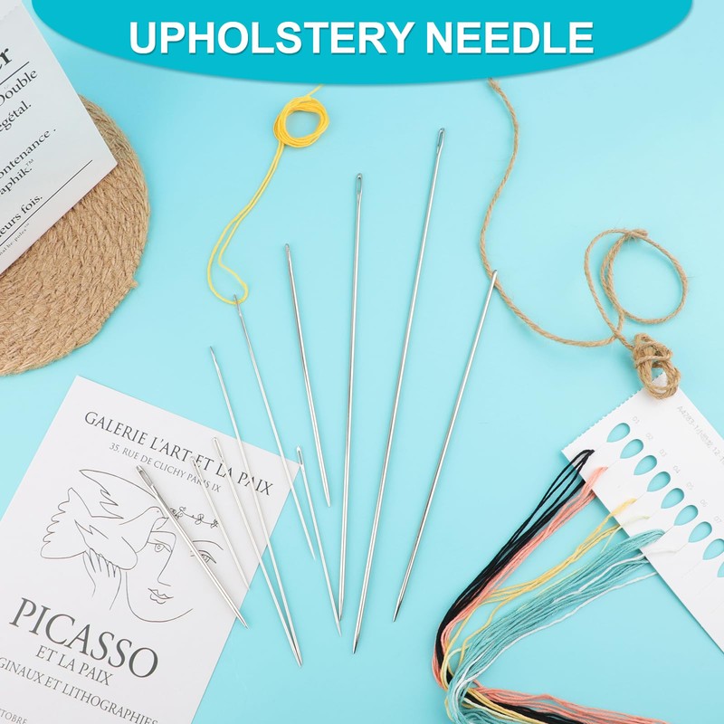 10 Pcs Professional Upholstery Needle, Long Sewing Needles 3"/4"/5"/6"/7"/8"/10"/12" Length,