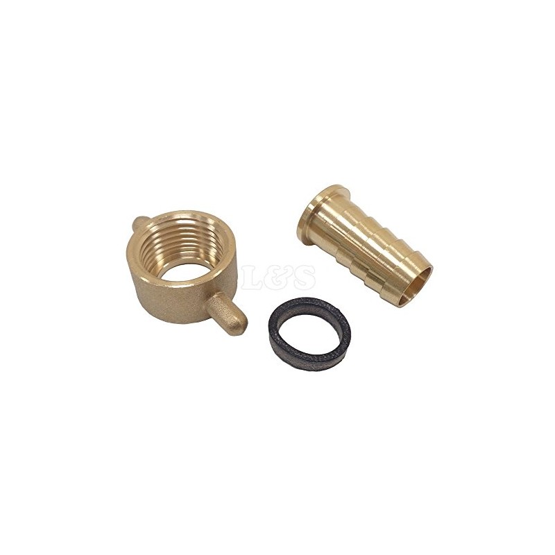 Brass Female 3/4" BSP Cap & 3/4" Hose Tail