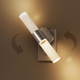 L LOHAS LED Night Light, Night Lights Plug into Wall, 3000K Soft White, 0-100LM Adjustable Brightness, 180° Rotating Plug in Night Light with Auto Light Sensor for Bathroom, Bedroom(Matte White)