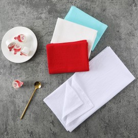 Clwellge - Juego de 6 paños de cocina de algodón 100 % algodón, toallas de cocina en blanco altamente absorbentes, toallas de algodón liso para secar y limpiar 50 x 70 cm (verde azulado)