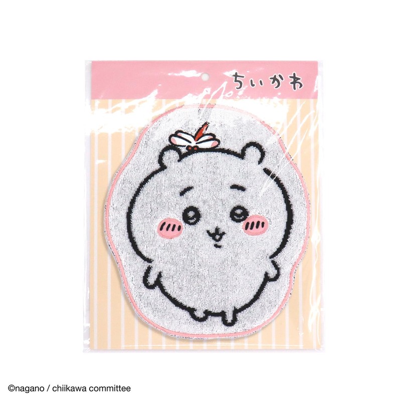 Chiikawa 41-1200120 Die-Cut Towel Handkerchief, Pink, Die-Cut, Packaged, Cute, Approx.