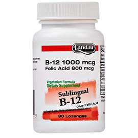 Landau B12 Sublingual 1000 Mcg. Plus Folic Acid Cherry Flavor - 90 Lozenges