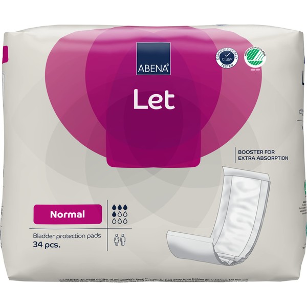 ABENA Let Normal Incontinence Pads for Women and Men | Pack of 34 | These Absorbent Pads can be used as Sanitary Pads for Heavy Bleeding but are mainly used as a