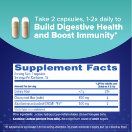 Florastor Select Pro+Pre Daily Probiotic and Prebiotic Supplement for Women and Men, Boosts Good Bacteria, Saccharomyces Boulardii CNCM I-745 (30 Capsules) (Pack of 1)