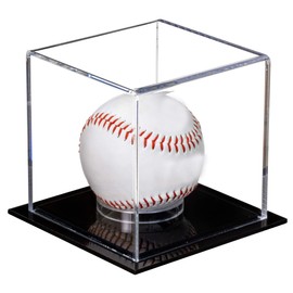 Better Display Cases Clear Acrylic Baseball or Tennis Ball Display Case with Black Base (A057/B23)