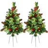 GUOOU Set of 2 Pathway Christmas Tree Urn Filler, Lighted