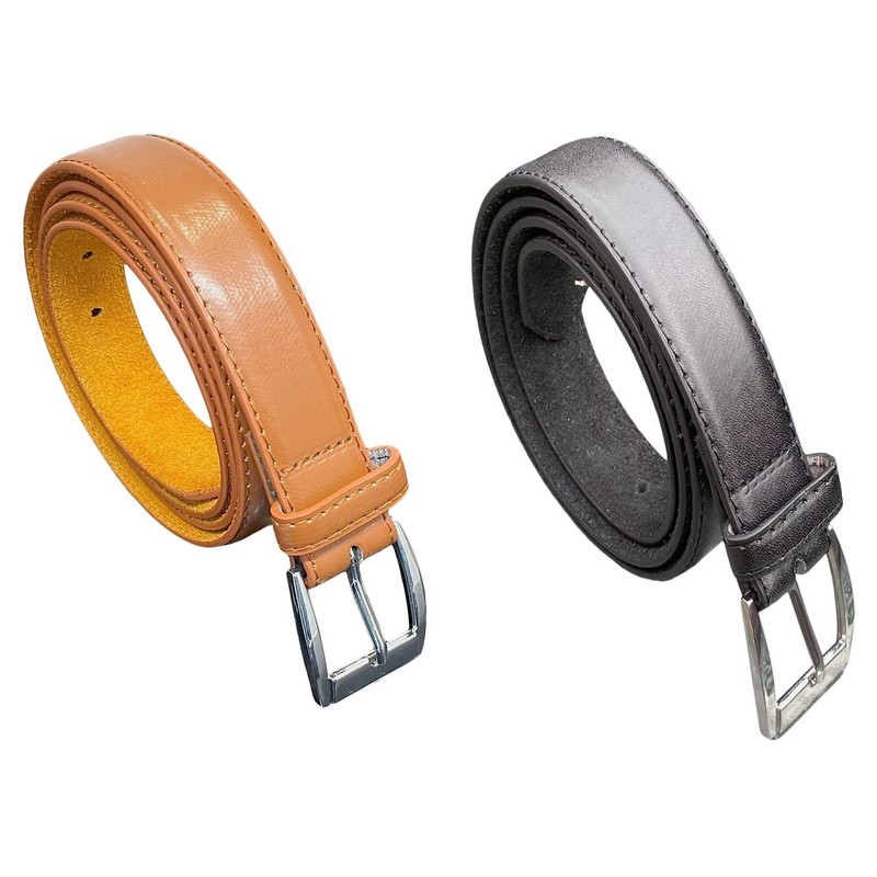 Men's Leather Lined Trouser Belt, 1" Wide, Great for Everyday