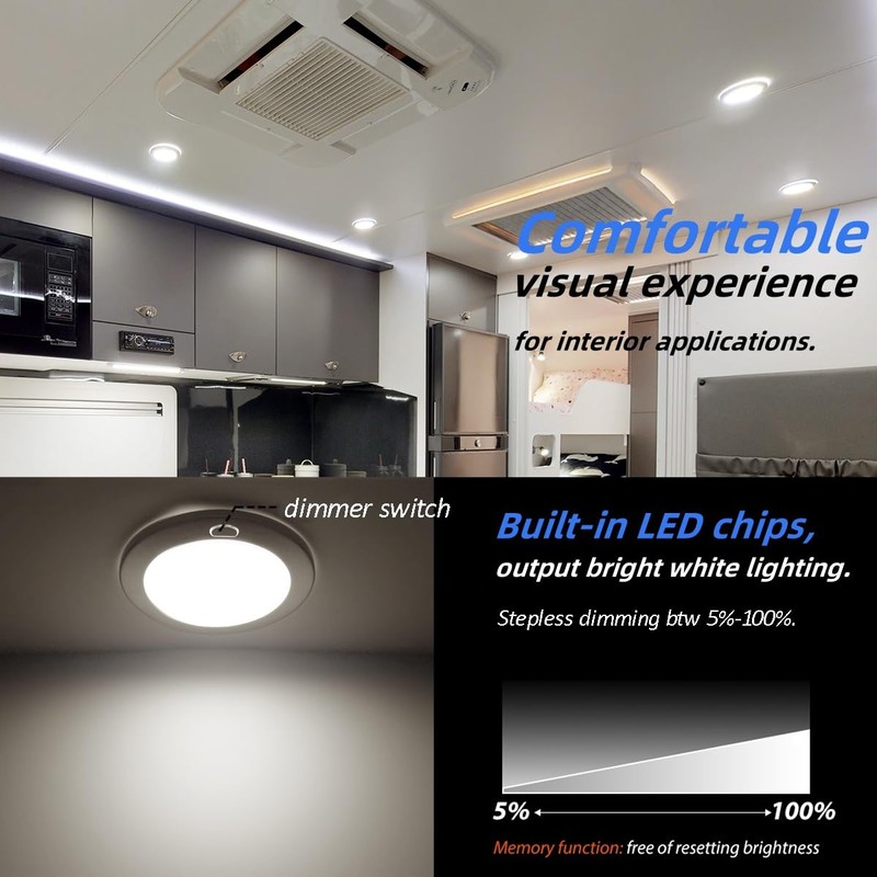 Dream lighting 12volt RV Interior LED Ceiling Light with Switch