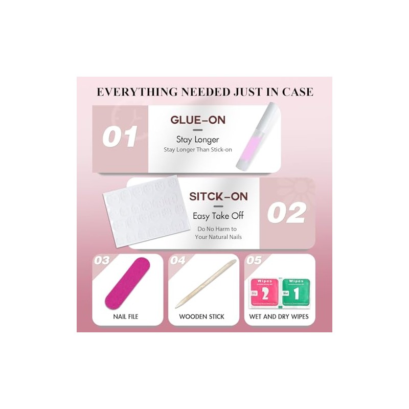 SXVME Uñas Postizas Almendradas Color Lila Claro - Uñas Acrílicas
