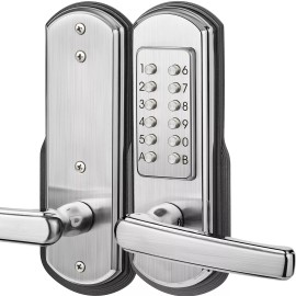Elemake Keypad Door Lock, Keyless Entry Door Lock Mechanical Lock with Keypad