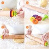 Mepple Rolling Pin with Thickness Rings and Pastry Baking Mat,